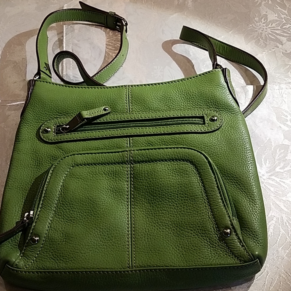 Tignanello green leather handbag